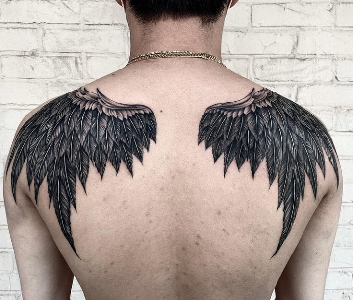 Angel Vs Devil Wings Tattoo